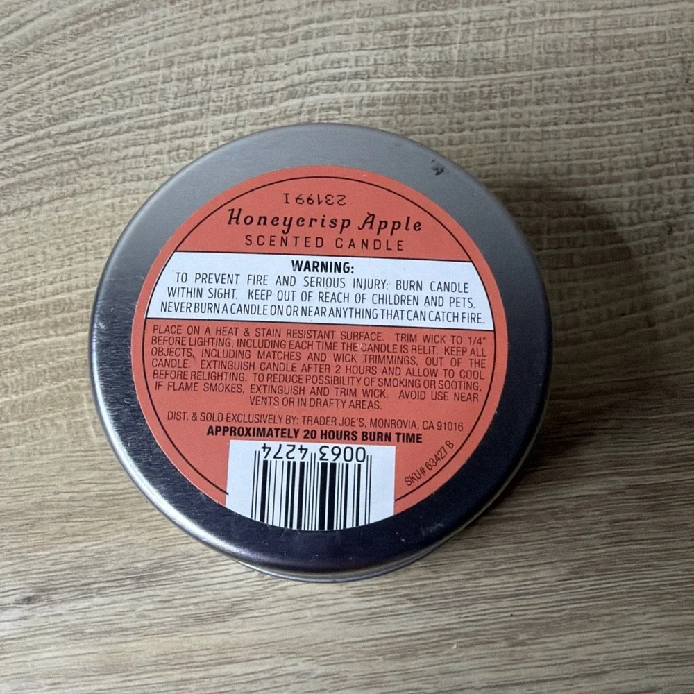 Trader Joe's Honeycrisp Apple Vanilla Pumpkin Candle Set Fall Seasonal Scent 5.7
